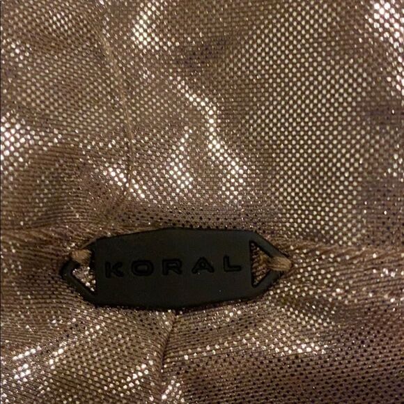 Koral Shimmer Stripe Tan Full Length Leggings - Picture 6 of 7